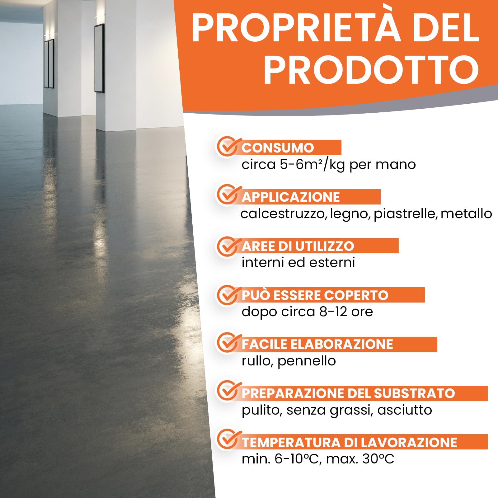 BEKATEQ Sigillante in resina epossidica trasparente 3kg Vernice per pavimenti ad alta resistenza per interni & esterni │ Per pavimenti di garage, uffici e industrie │ Resina bicomponente BK-400EP