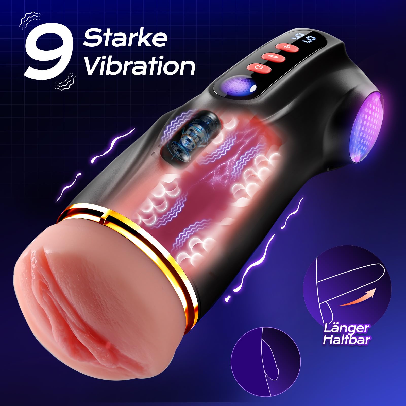 Tauara Masturbatore per Uomo Sex Toys, APP Masturvatore per Uomo con 9 Vibrazione e 9 Aspirazione, Masturbtore con 3 Maniche Rimovibili Sex Toy Vibratore Sexytoysys Coppia