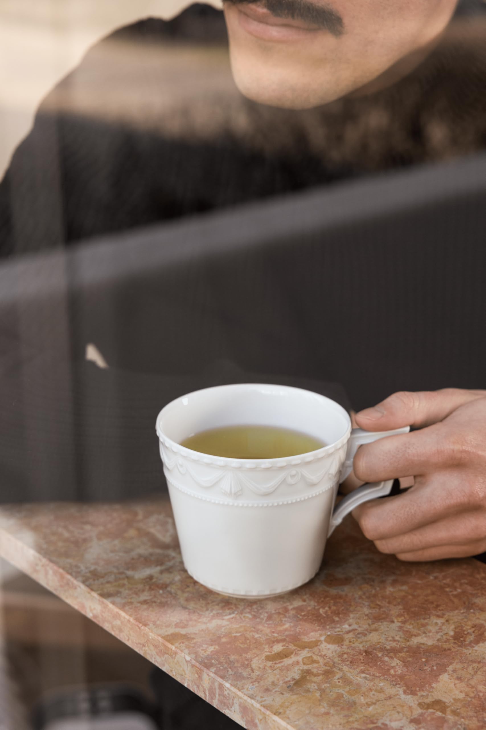 KPM Berlin Kurland Tasse à café en porcelaine, fabriquée à la main à Berlin, 0,36 l, blanche, dans un coffret cadeau