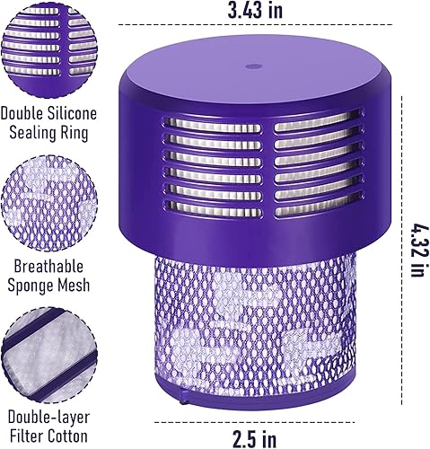 Miniatura 2 de Reemplazo de filtro de vacío HEPA para Dyson V10 Cyclone Series, V10 Animal, V10 Absolute, V10 Total Clean, V10 Motorhead, SV12, Reemplazar la pieza