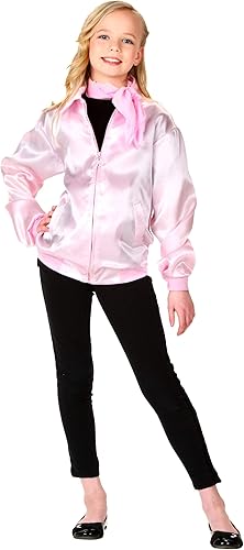 Chaqueta de señoras rosa para niñas, disfraz de grasa para niños