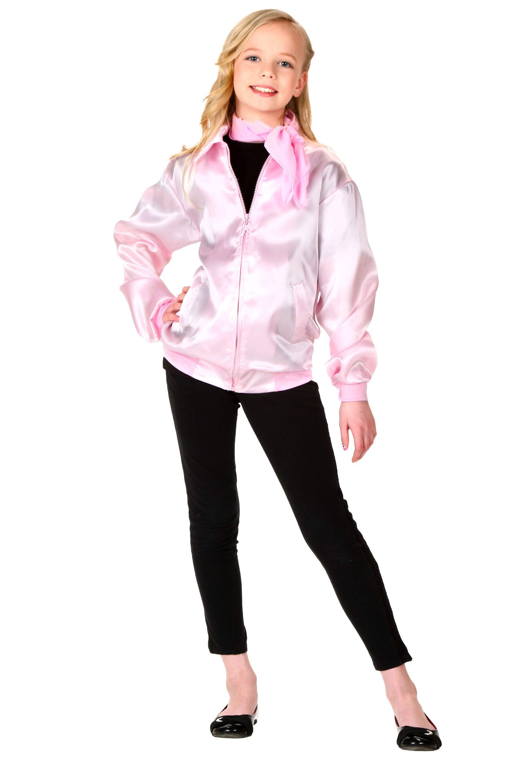 Pink Ladies Jacket Girls Grease Kids Costume