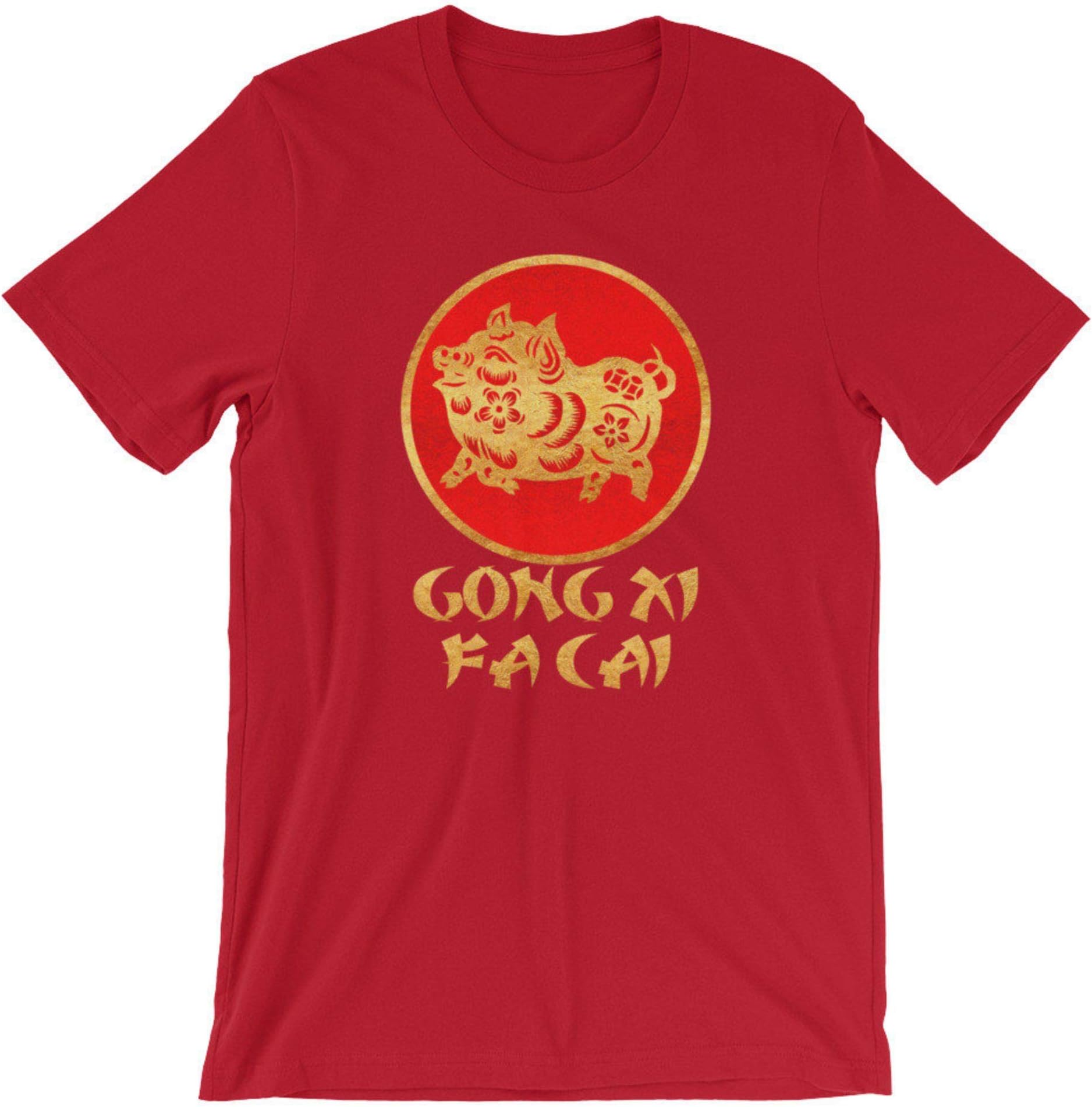 Gong Xi Fá Cái T Shirt Gold Pig Humor Shirt Háppy Chinésé Néw Year Top Spring Féstivál Goldén Pig Téé Short Sléévé Uniséx T Shirt