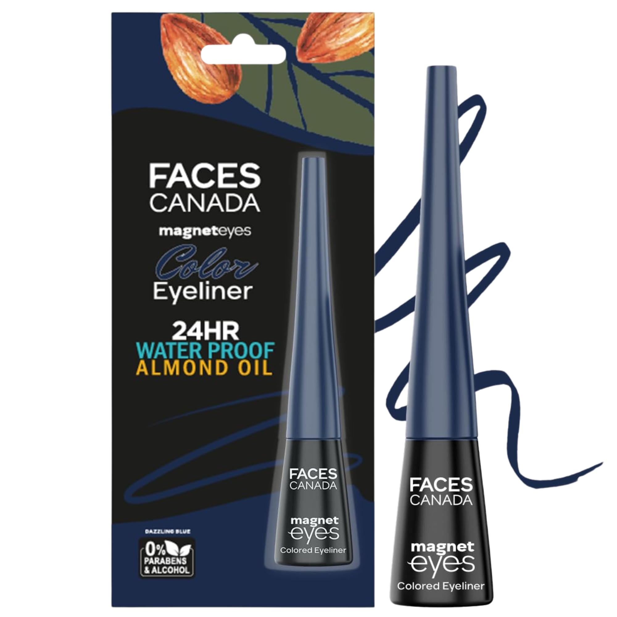 FACESCANADA Magneteyes Color Eyeliner Gel - Dazzling Blue,4 Ml|Glossy Finish|24Hr Long-Lasting|Waterproof|Smudgeproof|Precise Application|Intense Color Payoff|Almond Extract & Vitamin E
