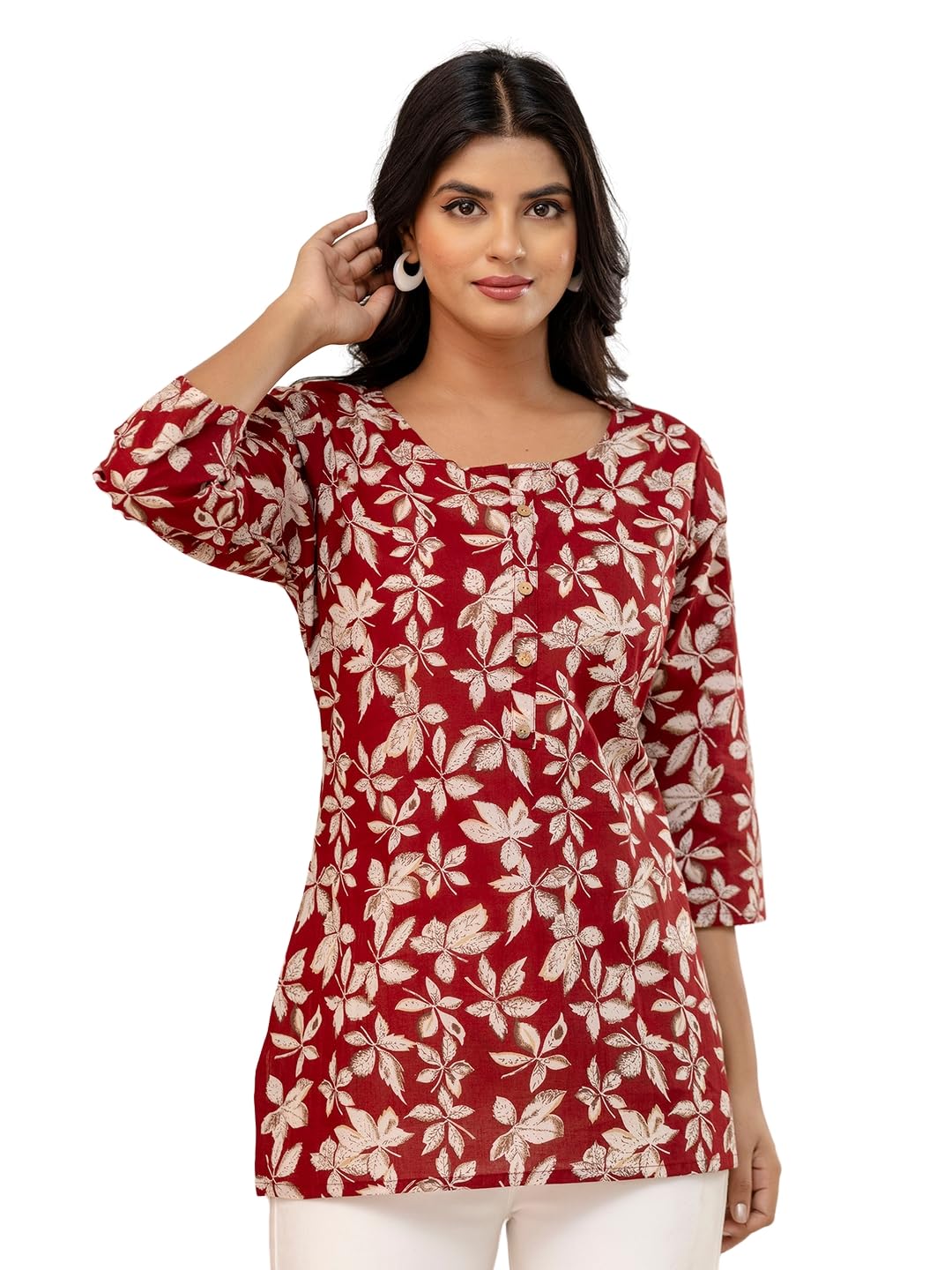 feranoid Printed Top with Round Neck & 3/4 Sleeves (S-XXL)-picture-45