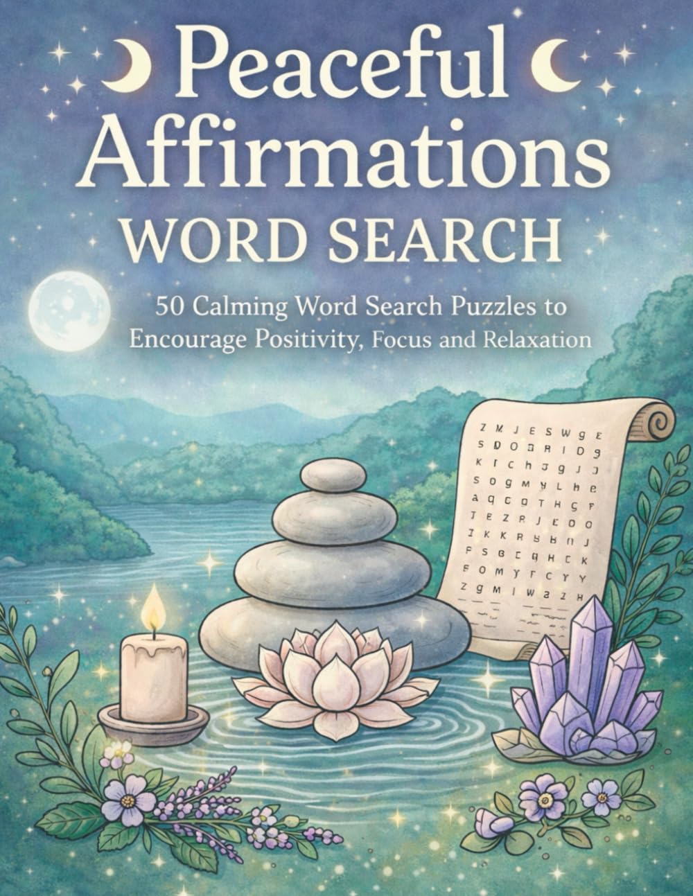 Peaceful Affirmations Word Search: 50 Calming Word Search Puzzles to Encourage Positivity, Focus and Relaxation (Mindful & Mystical Word Search Series)