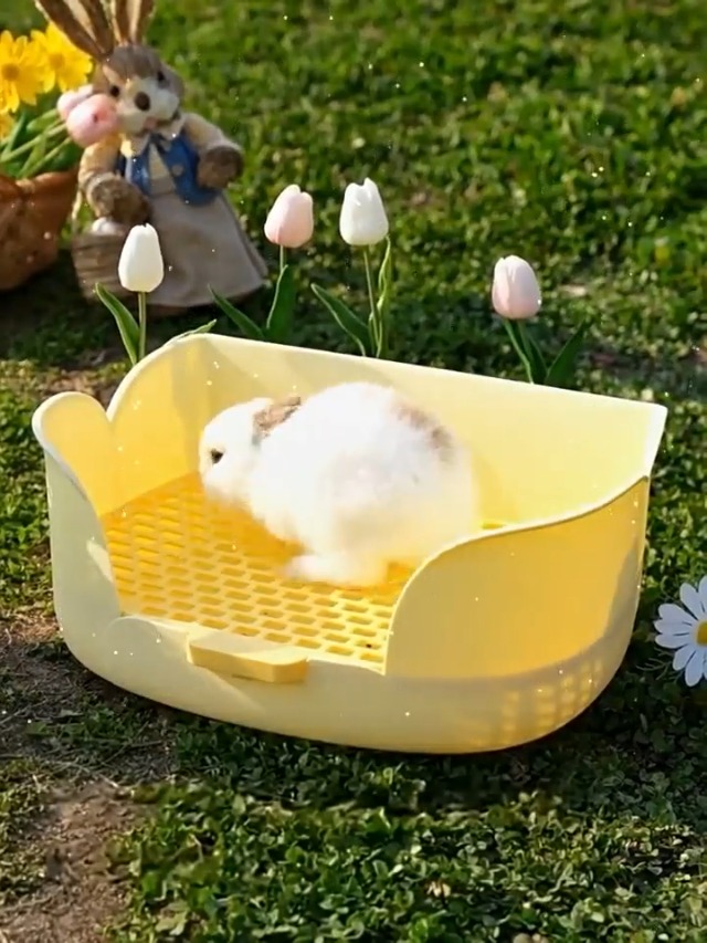 Hamiledyi Bunny Corner Litter Box – Pet Toilet Potty Trainer For Rabbits, Guinea Pigs, Ferrets & Hamsters