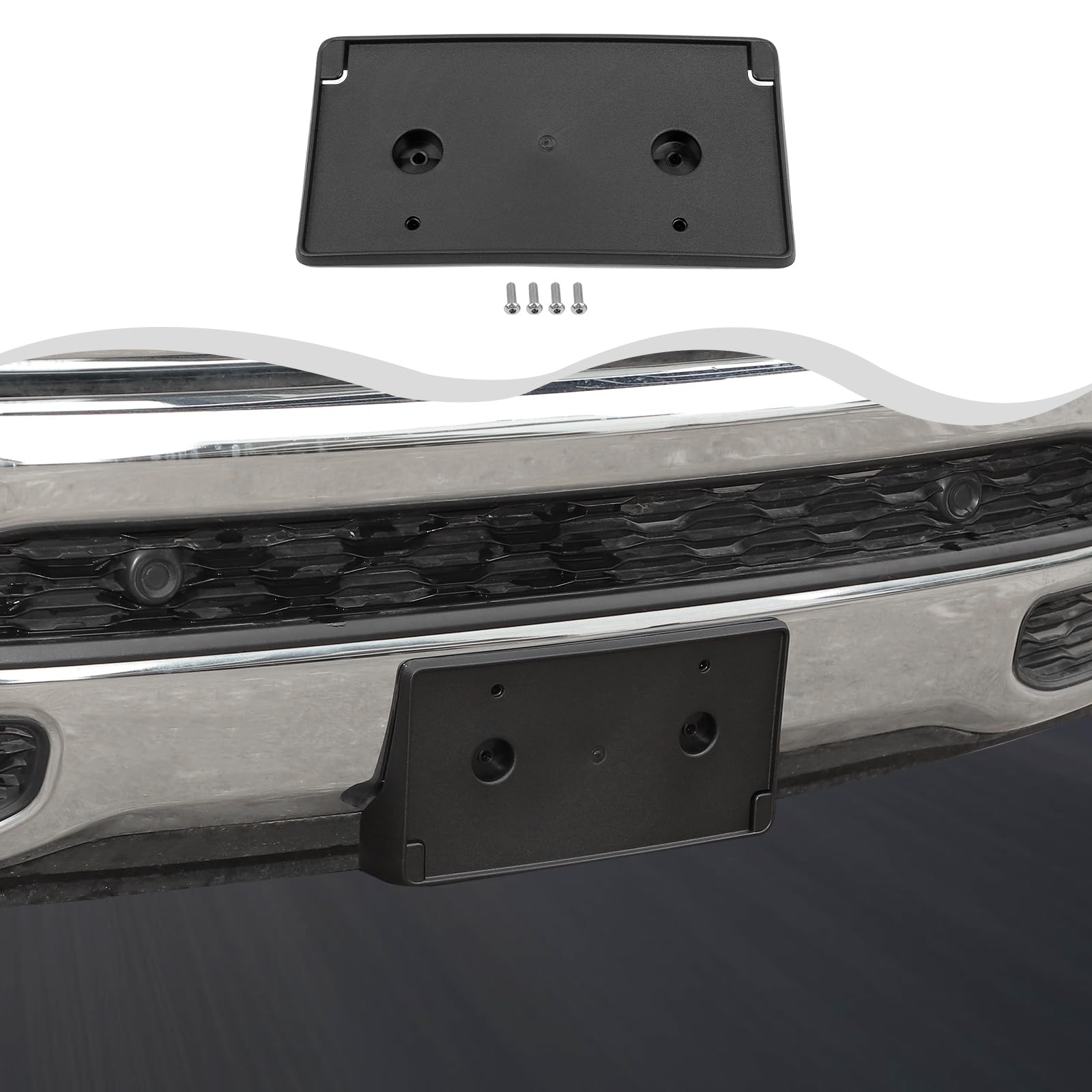 Photo 1 of License Plate Frames for Dodge Ram Front License Plate Bracket Compatible with Dodge Ram 2018-2023 Exterior Accessories ABS