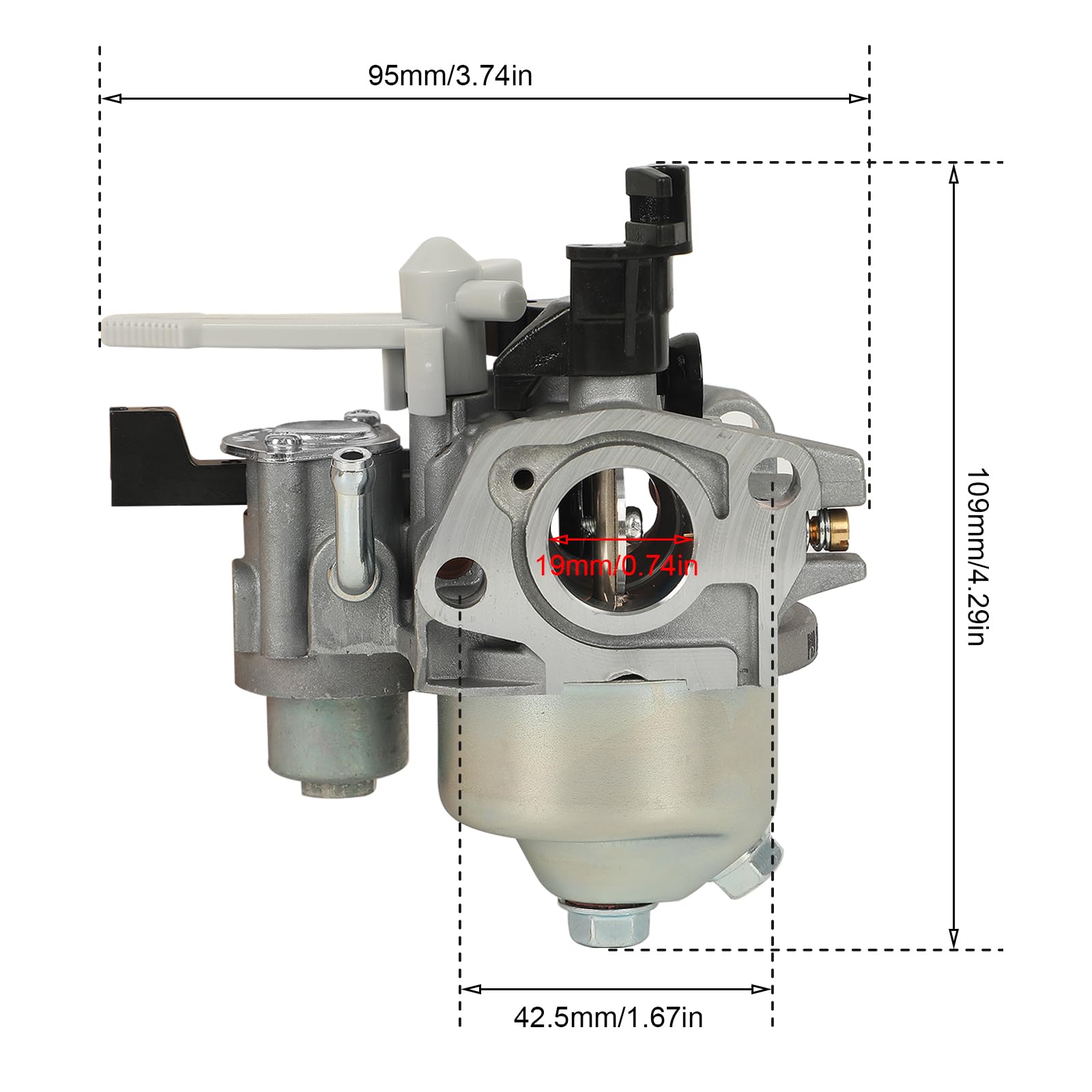 Huayi P19 Carburatore per Honda GX160 Loncin 196cc 208cc 212cc 224cc, Carburatore per 5,5CV 6,5CV Mini Moto Motosega Idropulitrice