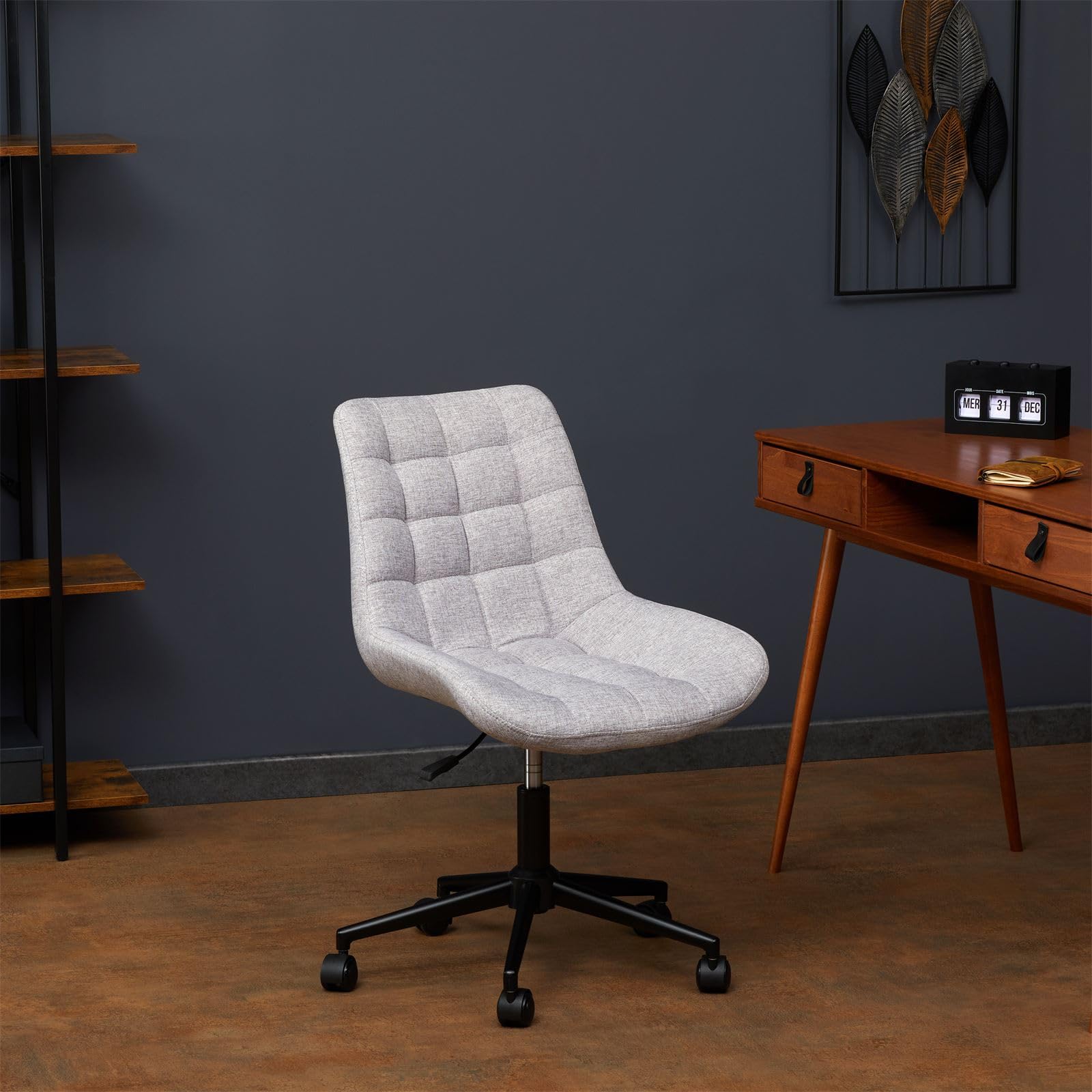 IDIMEX Sedia girevole VASILO regolabile in altezza, beige