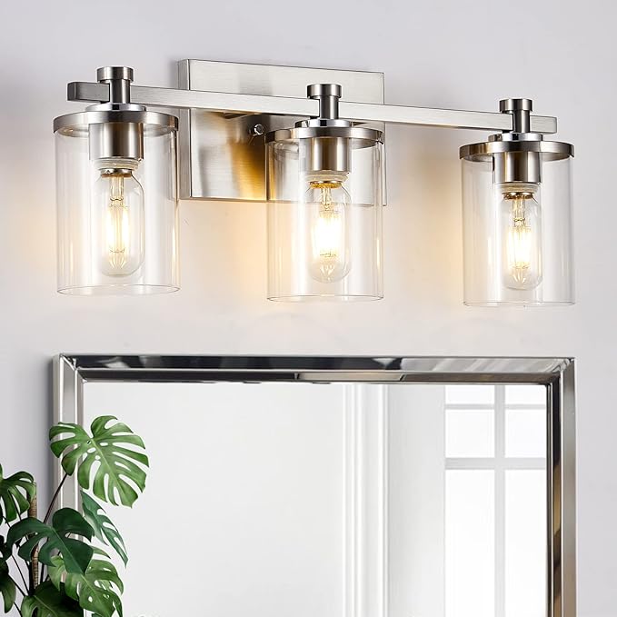 diniluse 3 Light Bathroom Vanity Light, Brushed Nickel Vanity Lights