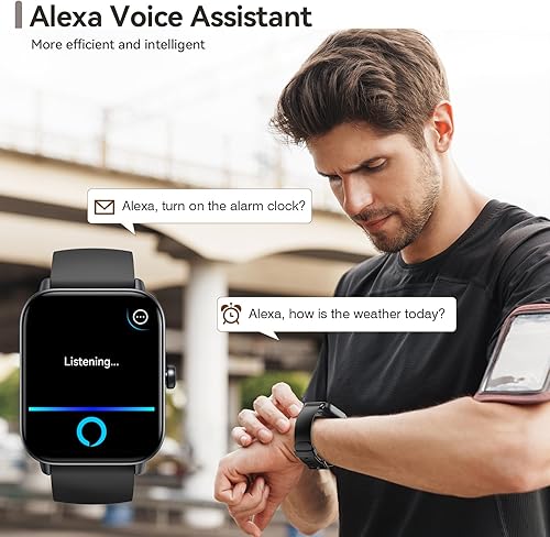Miniatura 4 de aeac Reloj inteligente para Android e iOS, reloj de fitness de 1.8 pulgadas con Alexa, llamadas Bluetooth, monitor de frecuencia cardíacasueño,
