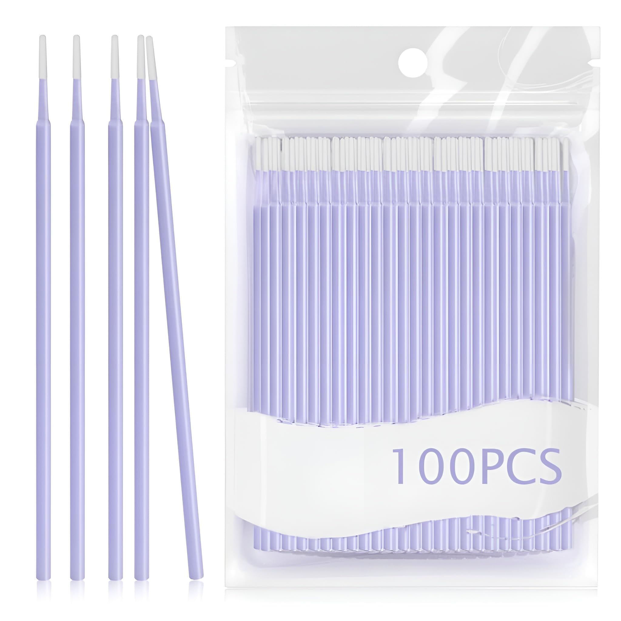 Fine Tip Cotton Swabs 100 Count for Makeup Removal, Precision Cotton Buds for Eyeliner Correction, Mascara Cleanup, Lip Liner Sharpening, Nail Art & Cosmetic Touch Up (Purple)-picture-15