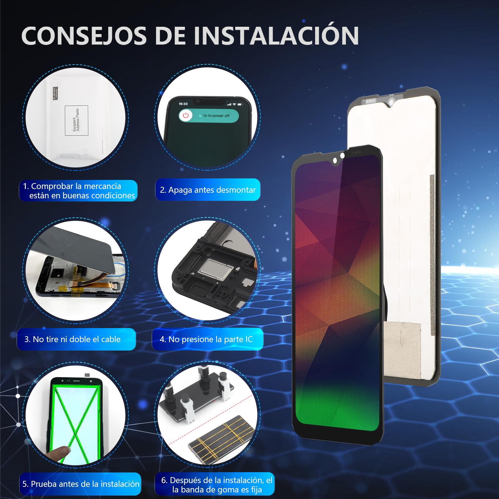RongZy Pantalla para DOOGEE Blade 10/10 Pro Táctil LCD de Repuesto Ensamblaje Digitalizador Reemplazo para DOOGEE Blade 10 Ultra con Herramientas de Reparación(Negro)