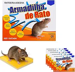 Kit 5 Ratoeira Adesiva Cola Rato Armadilha Pega Mata Gruda Rato