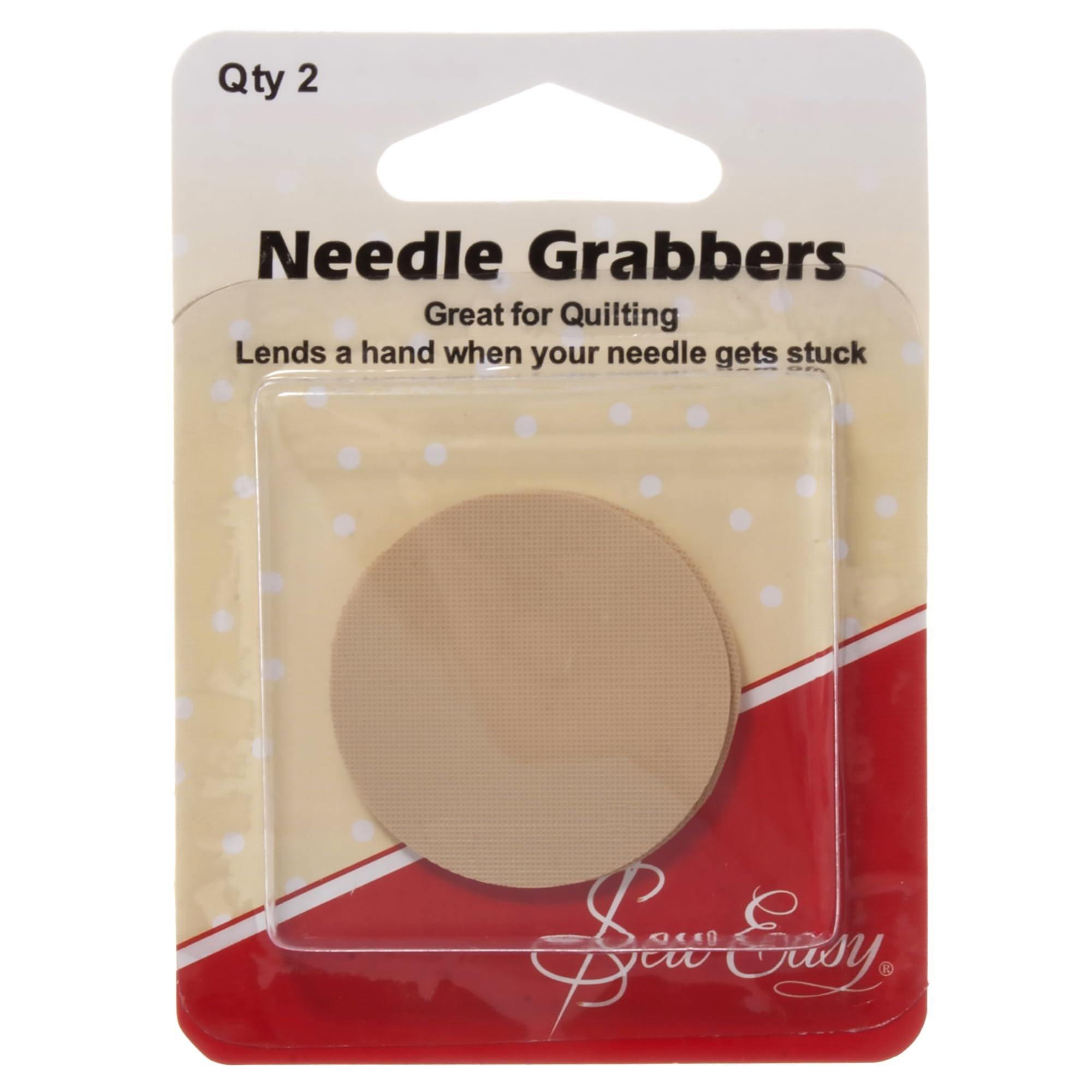Sew Easy Beige Needle Grabbers – 2 Soft Rubber Grips, Protects Fingers For Sharp Needles For Sewing Quilting Dressmaking Tailoring