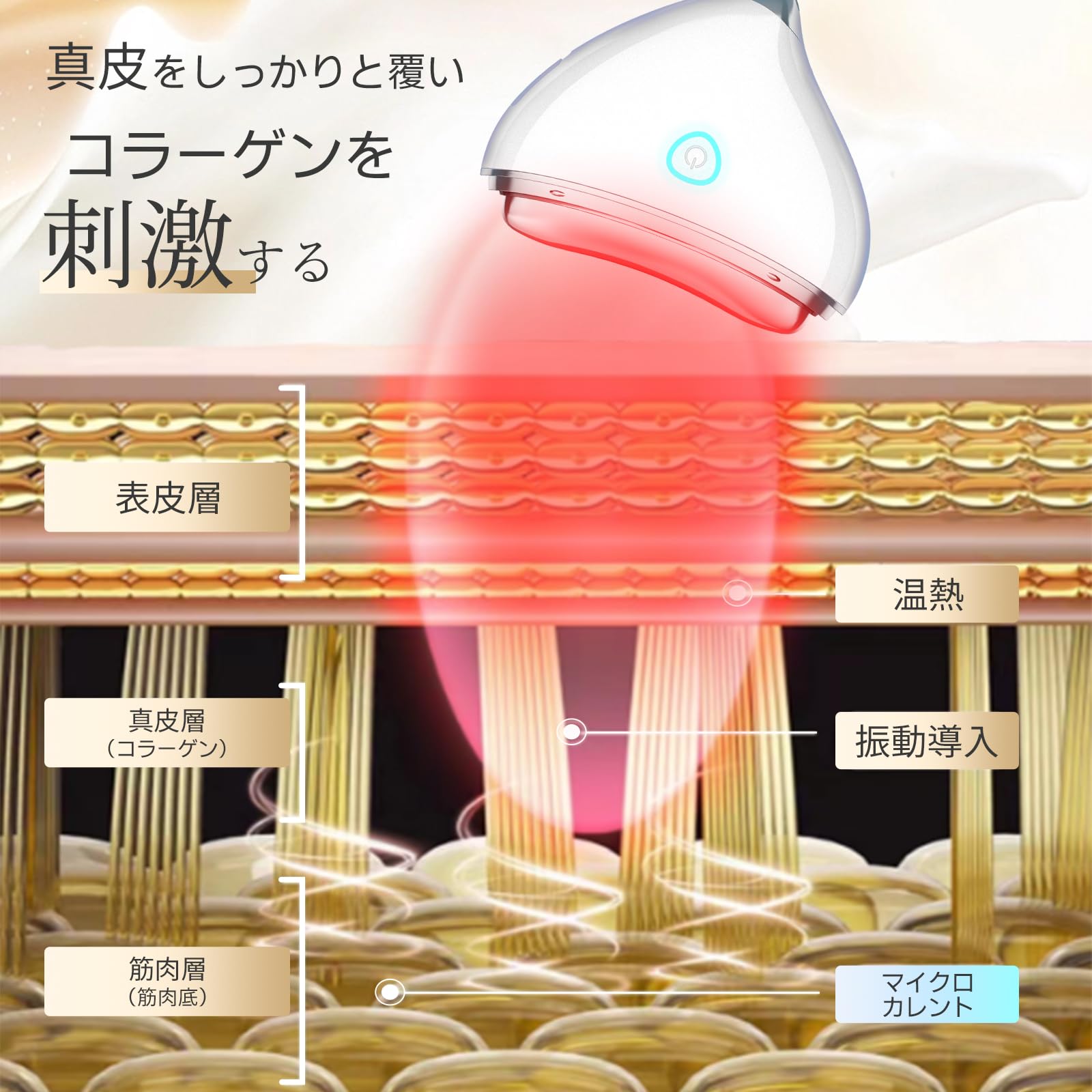 Amazon.co.jp: 美顔器 電動 EMSかっさ 微電流LED光 温熱ケア ネック 