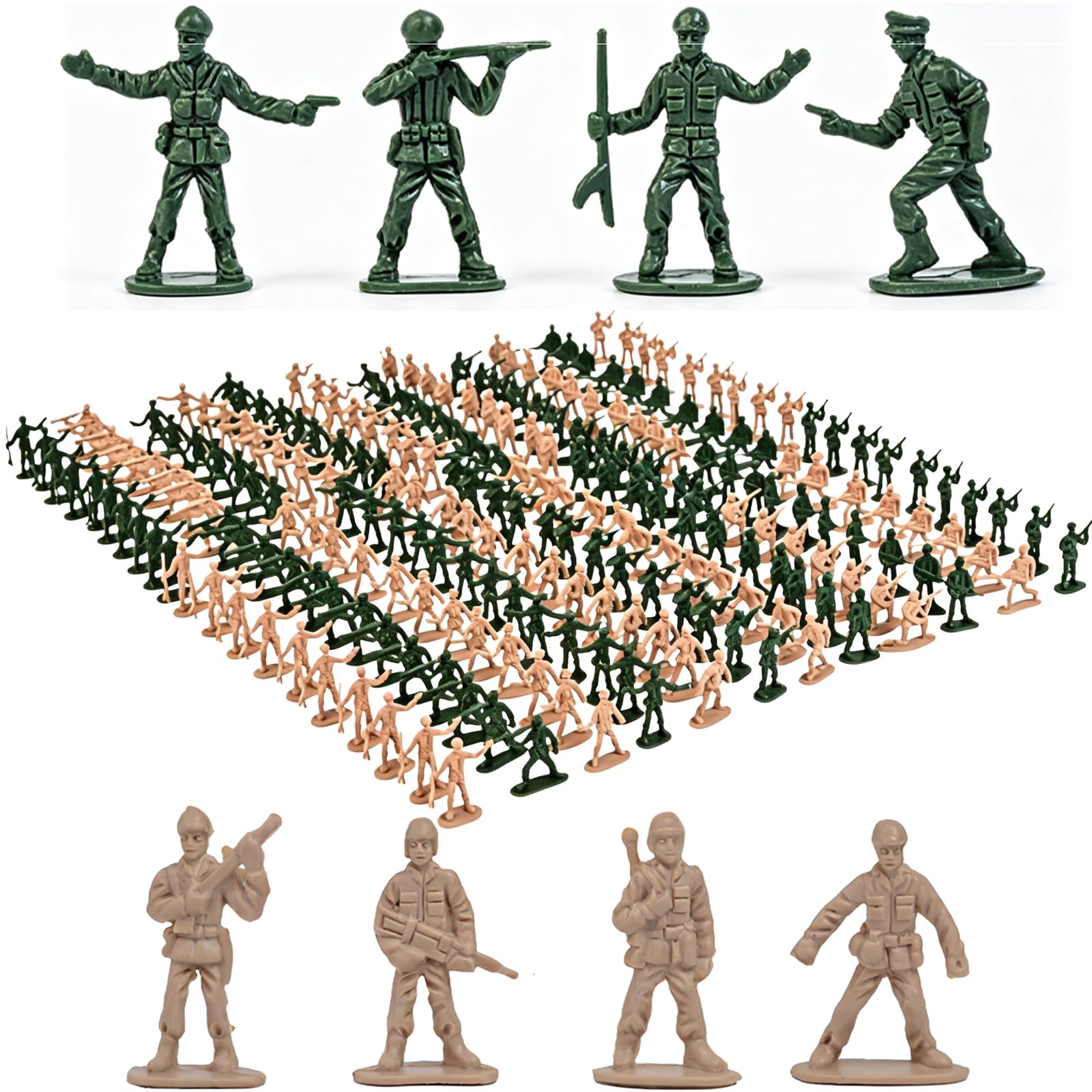 360 Toy Soldiers Figures, Army Figures Battle Set, Military Battle Role-Playing and Outdoor Sandbox Play, 2.8 x 1.5 x 1 cm Model Collectors