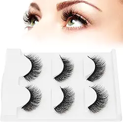 Cílios postiços longos, ferramenta de maquiagem para os olhos, cílios postiços pequenos, amplamente usados, tridimensionais para uso interno masculino (E05)