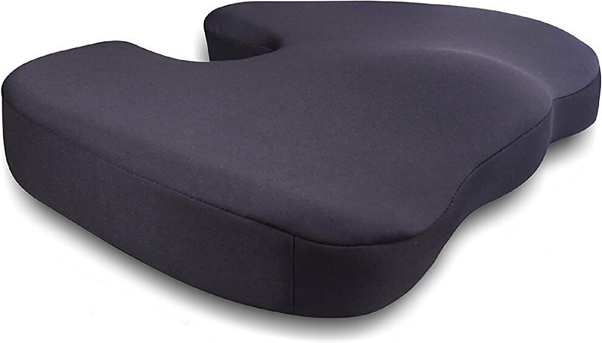 PIC AUTO Memory Foam Seat Cushion - Back Sciatica Hip Tailbone Orthopedic Pain Relief - Office Chair Desk Wheelchair Stadium Car Seat Cushion (Black, Seat Cushion)