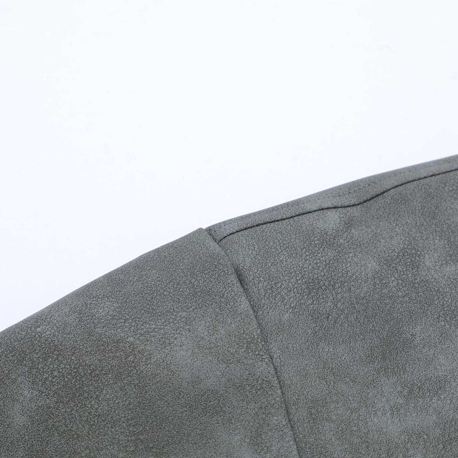 Giacca in pelle scamosciata, elegante, con orlo elasticizzato, stile motociclista, college, colletto alto | Giacca blouson slim fit, in pelle, da uomo, lunga, antivento, ideale per escursioni, campeggio e università