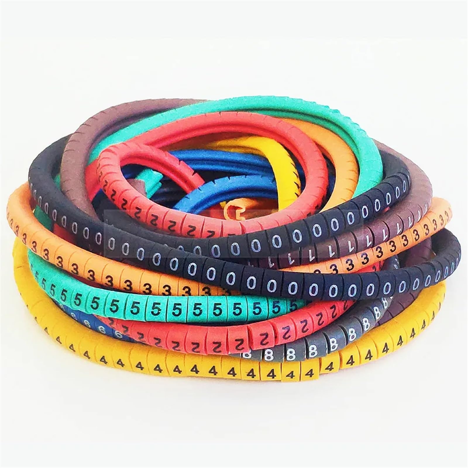 Etykiety do kabli, Etykieta na przewody EC-0 EC-1 500 szt. Numer oznaczenia od 0 do 9 Kolorowe etykiety z izolacją PVC o powierzchni 2,5 mm2(Ec 2 1000pcs Color)