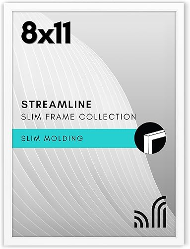 Vista 153 de Americanflat - Portarretratos de 7x10 pulgadas con borde delgado y vidrio inastillable, colección Streamline, marco para exhibir en pared y mesa