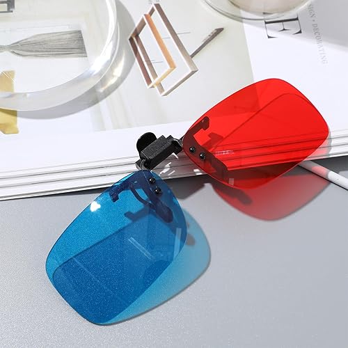 Miniatura 9 de Artibetter Anaglifo 3D con clip rojo y azul para películas, TV, juegos, ajuste universal, lentes de sol ligeros de 022 onzas, no necesita marco,