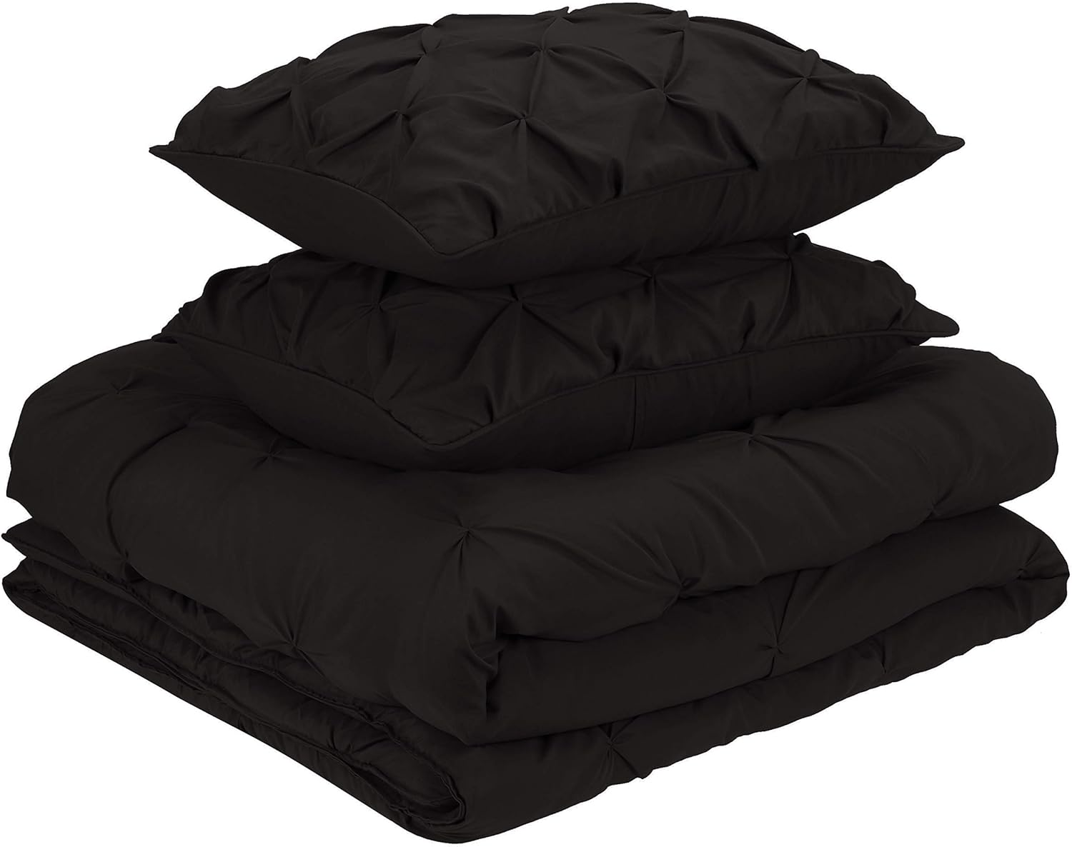  Basics Pinch Pleat Down-Alternative Comforter Bedding Set - Full / Queen, Blush: Home & Kitchen