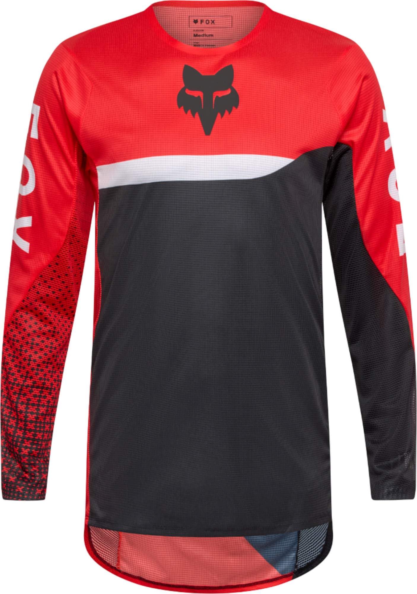 FOX Flexair Fracture Maglia da motocross, nero/rosso/bianco, XL
