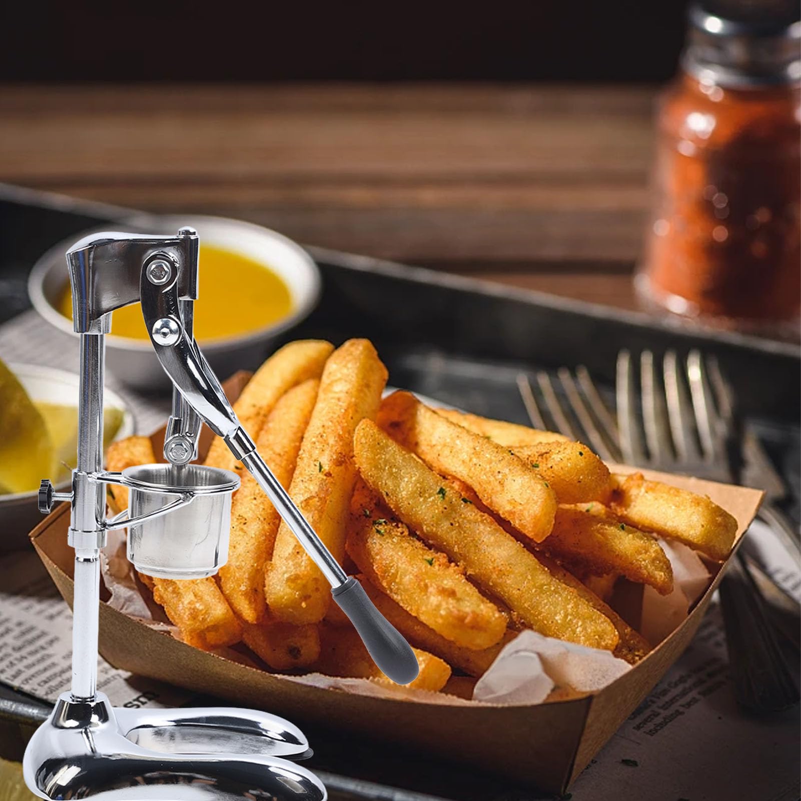 Pommes-Frites-Presse, 30 Cm Manueller Kartoffelextruder aus Edelstahl für Extra Lange Pommes Frites, mit Professioneller Pressstruktur, für Restaurants und Fast-Food-Ketten