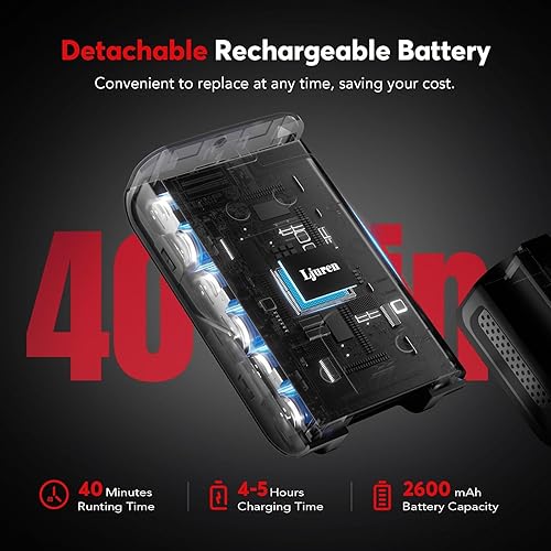 Miniatura 6 de Cordless Vacuum Cleaner for Home, 80,000PRM Powerful 4 in 1 Lightweight Stick Vacuum with 2 Adjustable Suctions, Max 40 Mins Runtime, 2600mAh