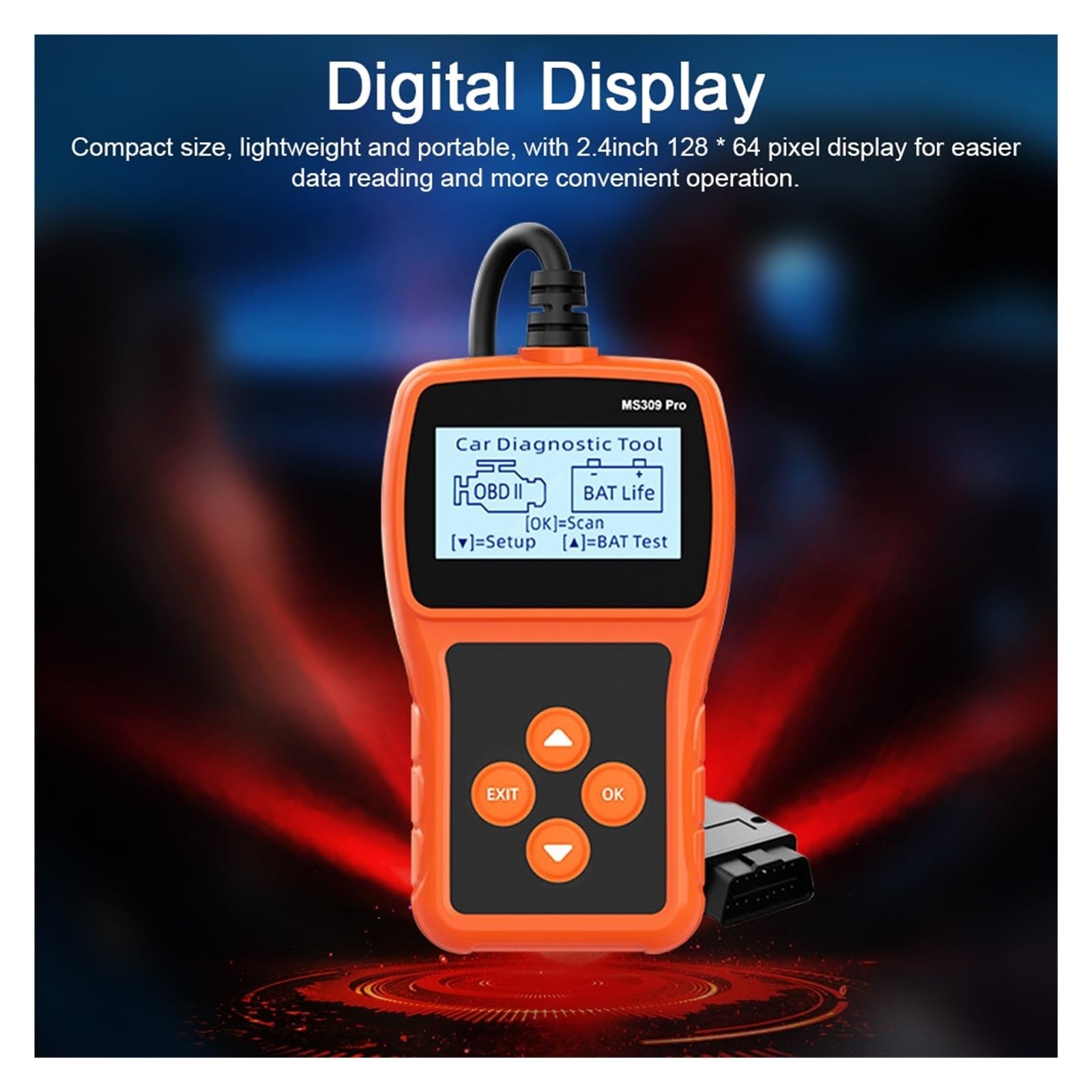 Probador de Baterías, Probador de vida útil la batería automotriz MS309, herramienta escaneo profesional for coche, lector código, Detector fallas datos