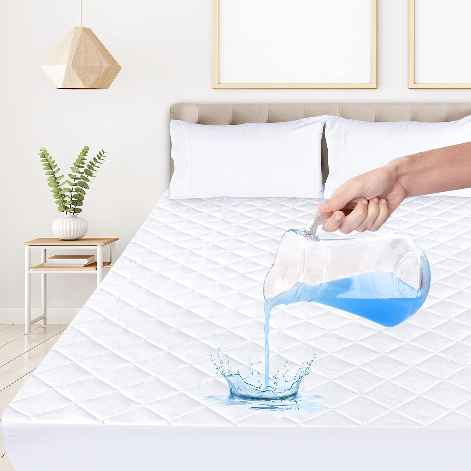 Utopia Bedding Quilted Waterproof Mattress Pad Waterproof Mattress Cover Stretches