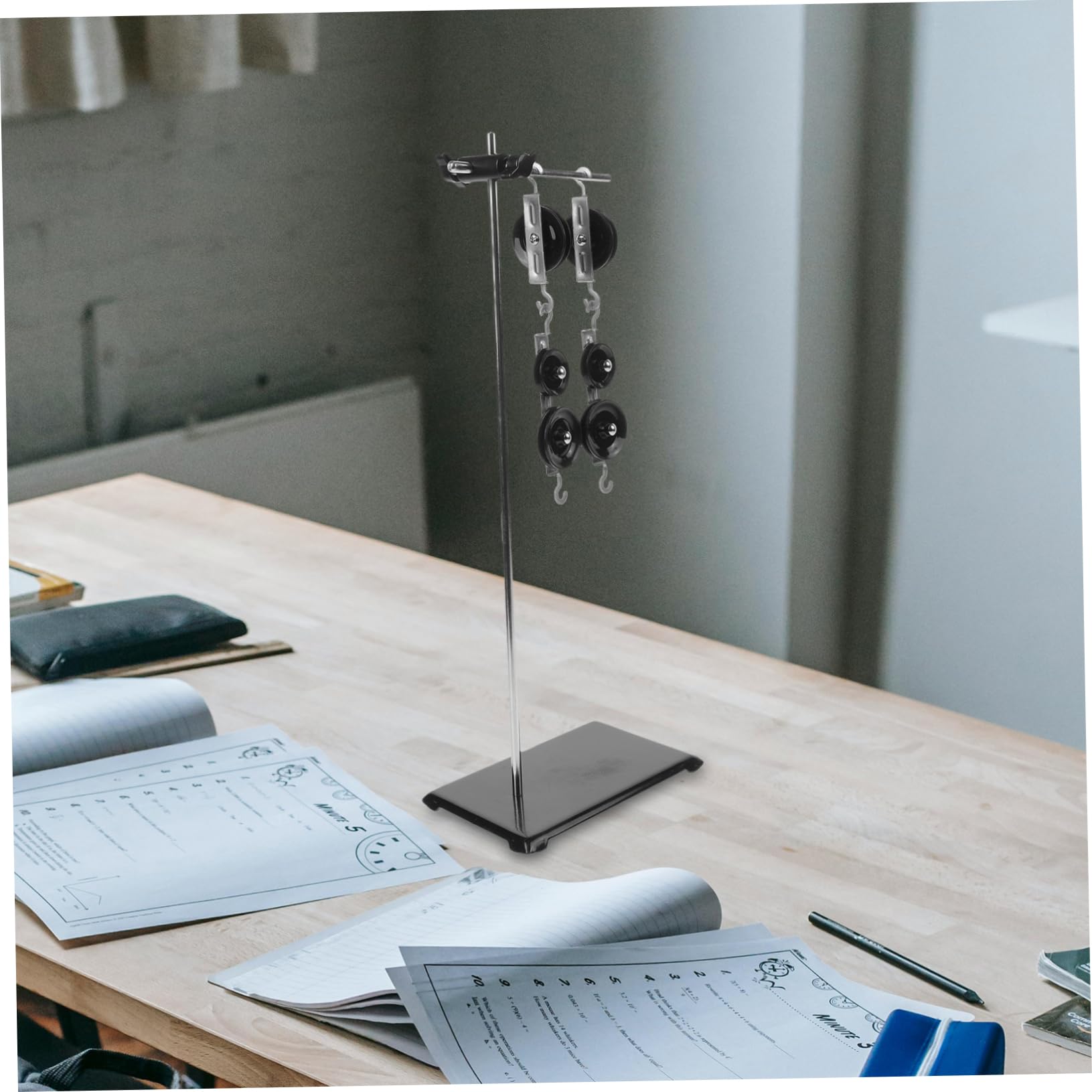ULTECHNOVO 1ensemble Kit De Poulies Expérimental Pour Enseignement Physique Équipement De Laboratoire Avec Support Et Poids Pour Expériences Mécaniques