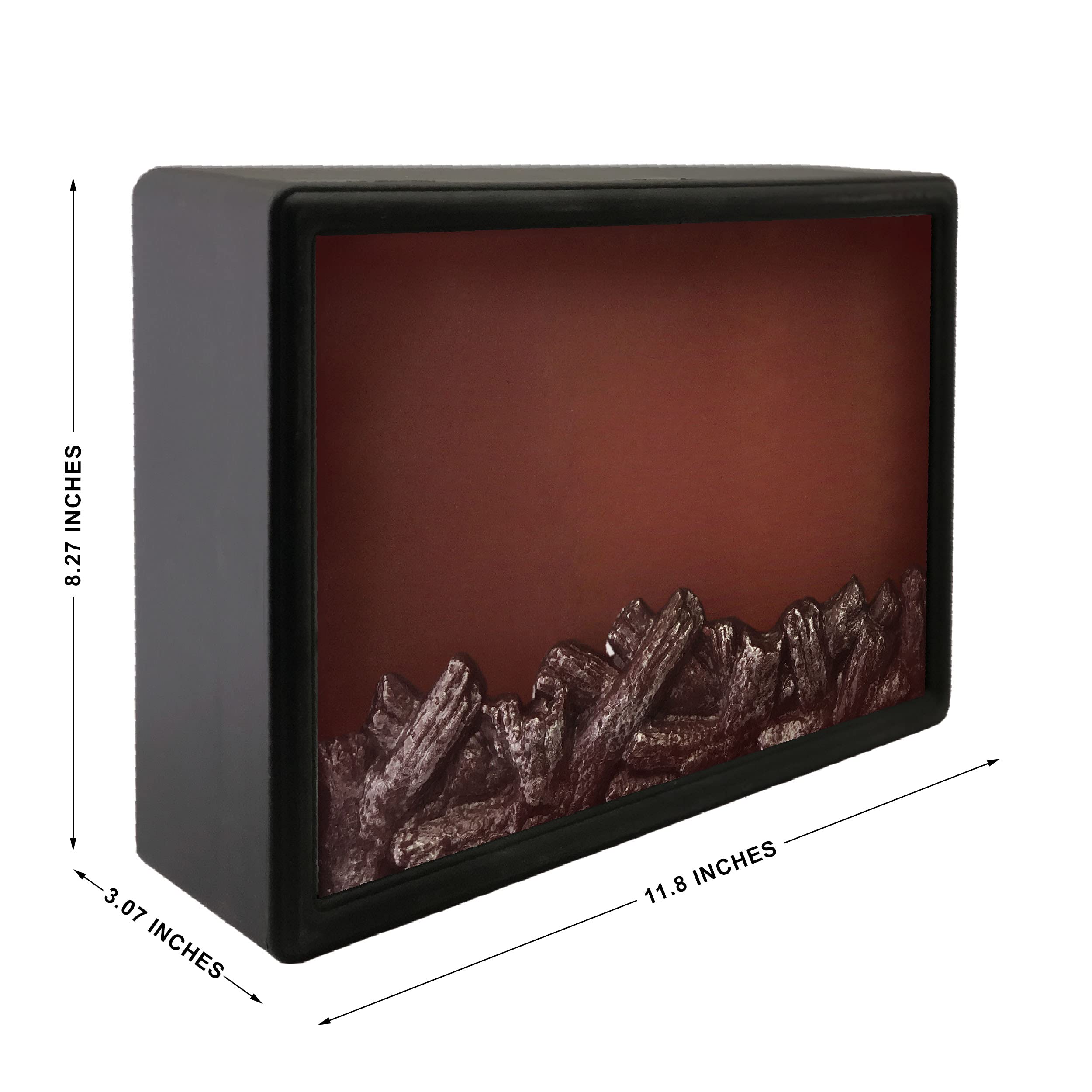 GGICO Wooden USB Operated Portable Tabletop Artificial LED Fireplace