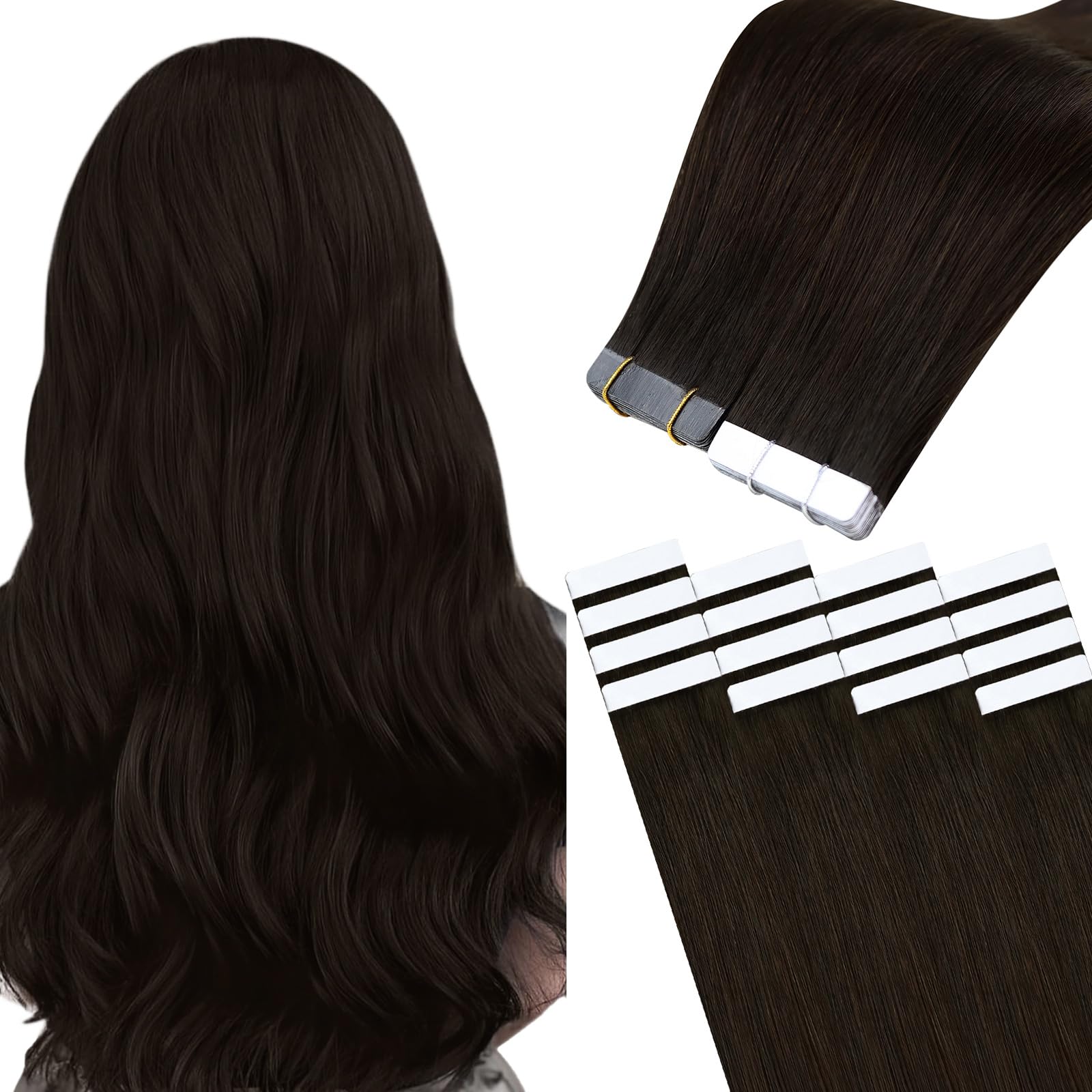 Easyouth U Tip Hair Extensions Brown Keratin Tip Hair Extensions Real Human Hair Darkest Brown Keratin Hair Extension Human Hair with Natural Texture 18Inch 50G 1G/S — view 27