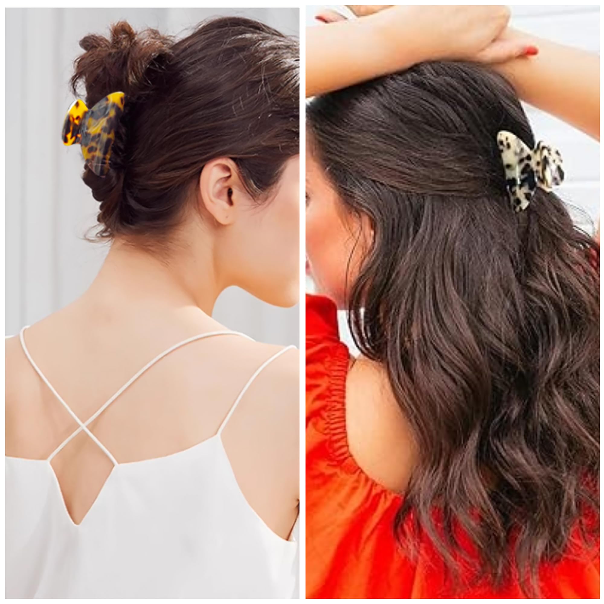 2Pcs Small Medium Hair Claw Clips for Women Tortoise Shell Claw Hair Clips for Thin Fine Medium Thick Hair - Image 2