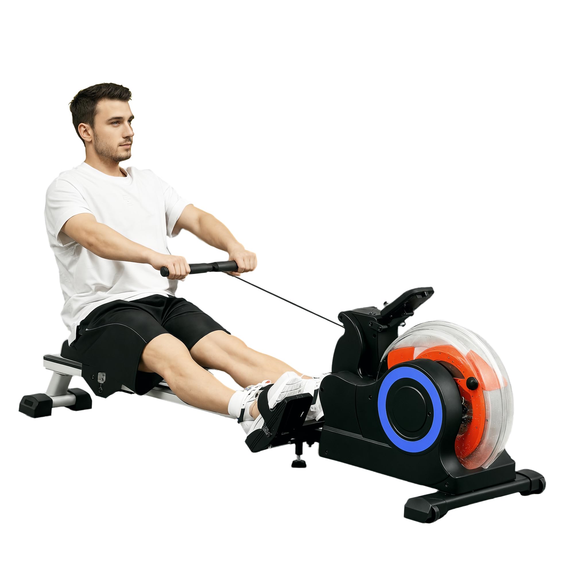 Soozier Water Rowing Machine for Home, Foldable