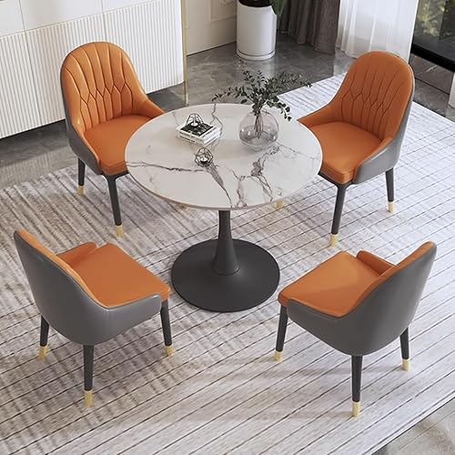 Miniatura 8 de YVYKFZD Mesa redonda de negociación, 5 piezas para oficina, recepción, sala de recepción, juego de mesa y silla, juego de mesa de comedor de cocina