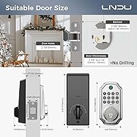 Vista 6 de Cerradura de puerta de entrada sin llave con control de aplicación, 100 cerraduras inteligentes con código de acceso para puerta delantera, cerrojo