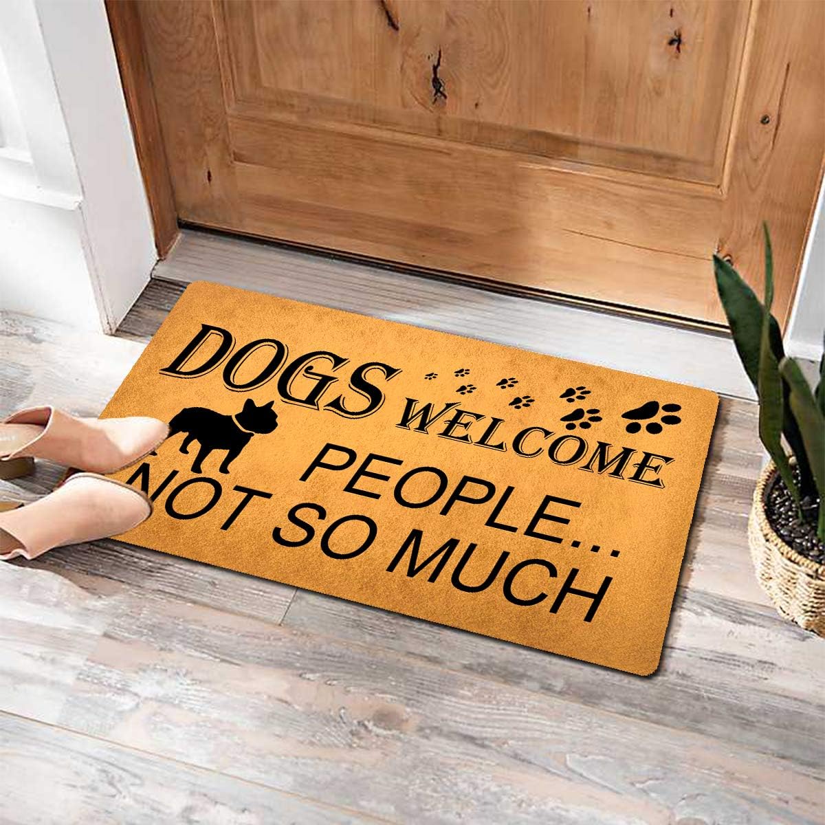 Funny Welcome Door Mats Non-slip Kitchen Mat Dogs Welcome People Not So Much Funny Welcome Door Mats Rubber Rugs Door Mats Funny Quote Rubber Door Mats Monogram Novelty Gift Doormat18"(W) x 30"(L)