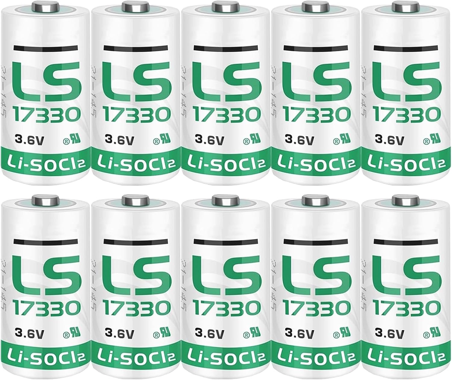 ◆(10-Pack) LS17330 3.6V Battery 2100mAh 2/3 A Lithium Battery (Li-SOCl2) for LS 17330 for PLC Equipment,Non-Rechargeable