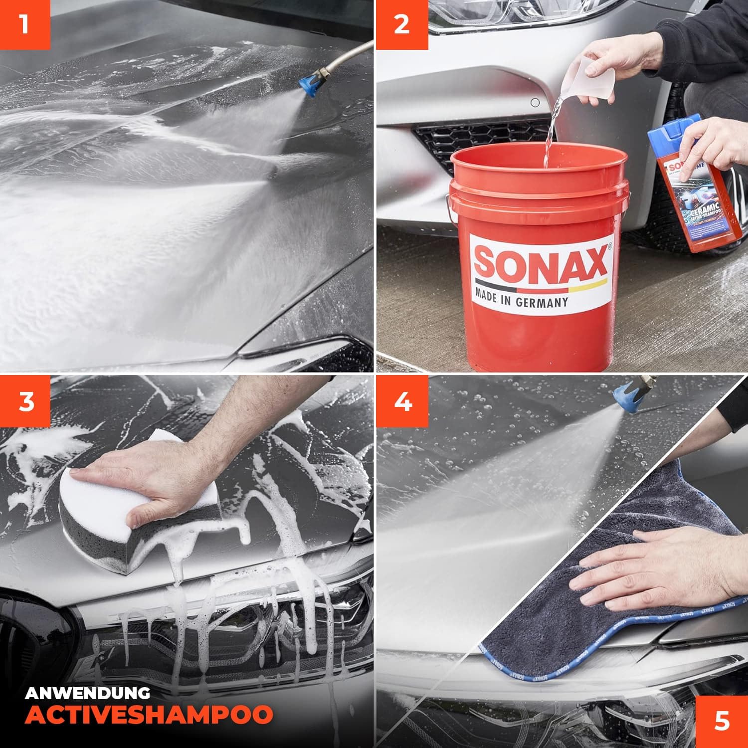 Versiegelungs Set: SONAX XTREME Ceramic SprayVersiegelung 750ml + Ceramic QuickDetailer 750ml + Ceramic ActiveShampoo 500ml – Versiegelung, Pflege & Finish im Set inkl. Zubehör