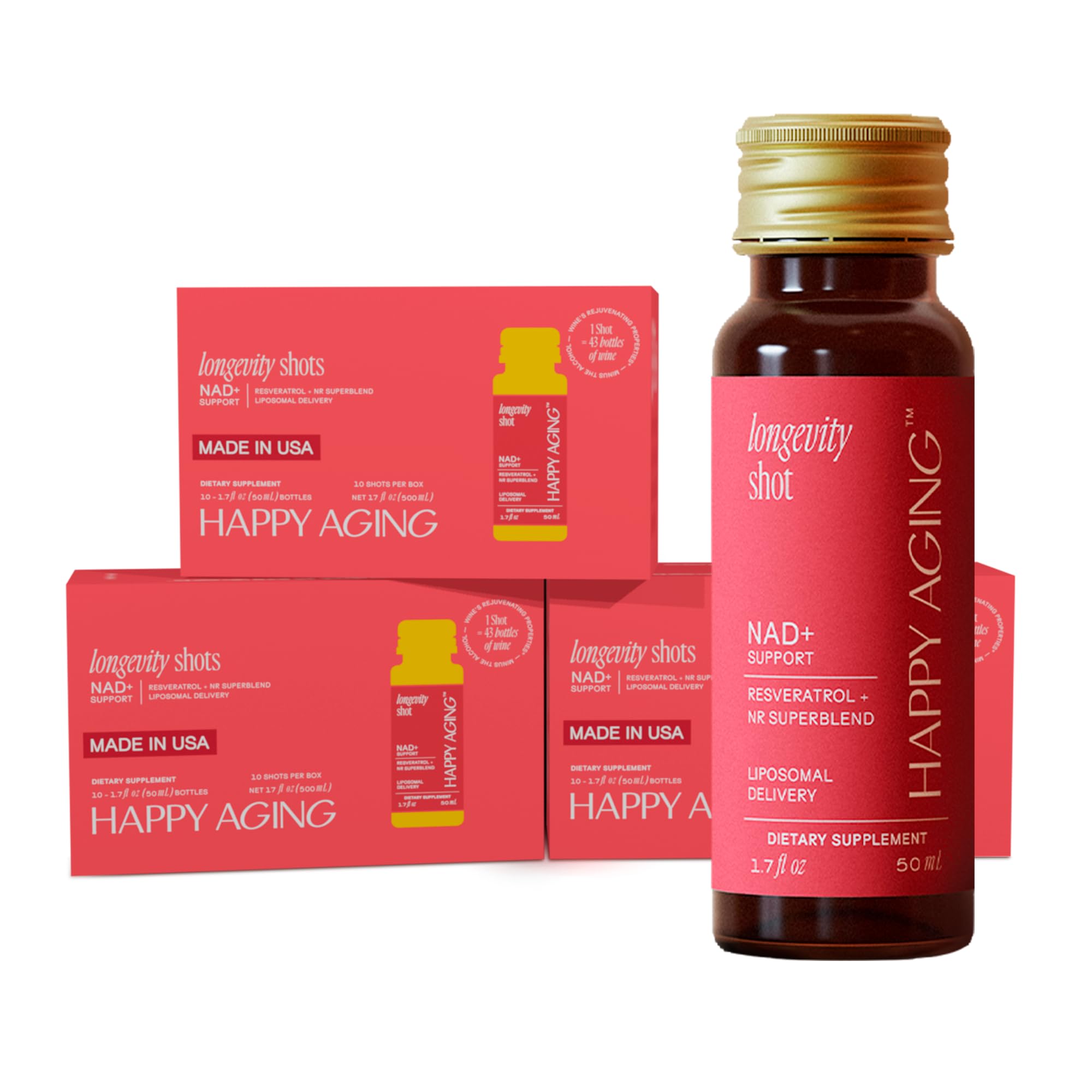 Happy Aging Liquid NAD+ Resveratrol Supplement