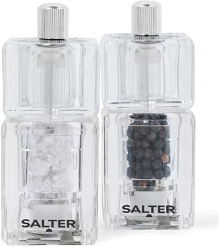 Salter Mini Salt and Pepper Mill Set, Manual Grinders, 2 Pack