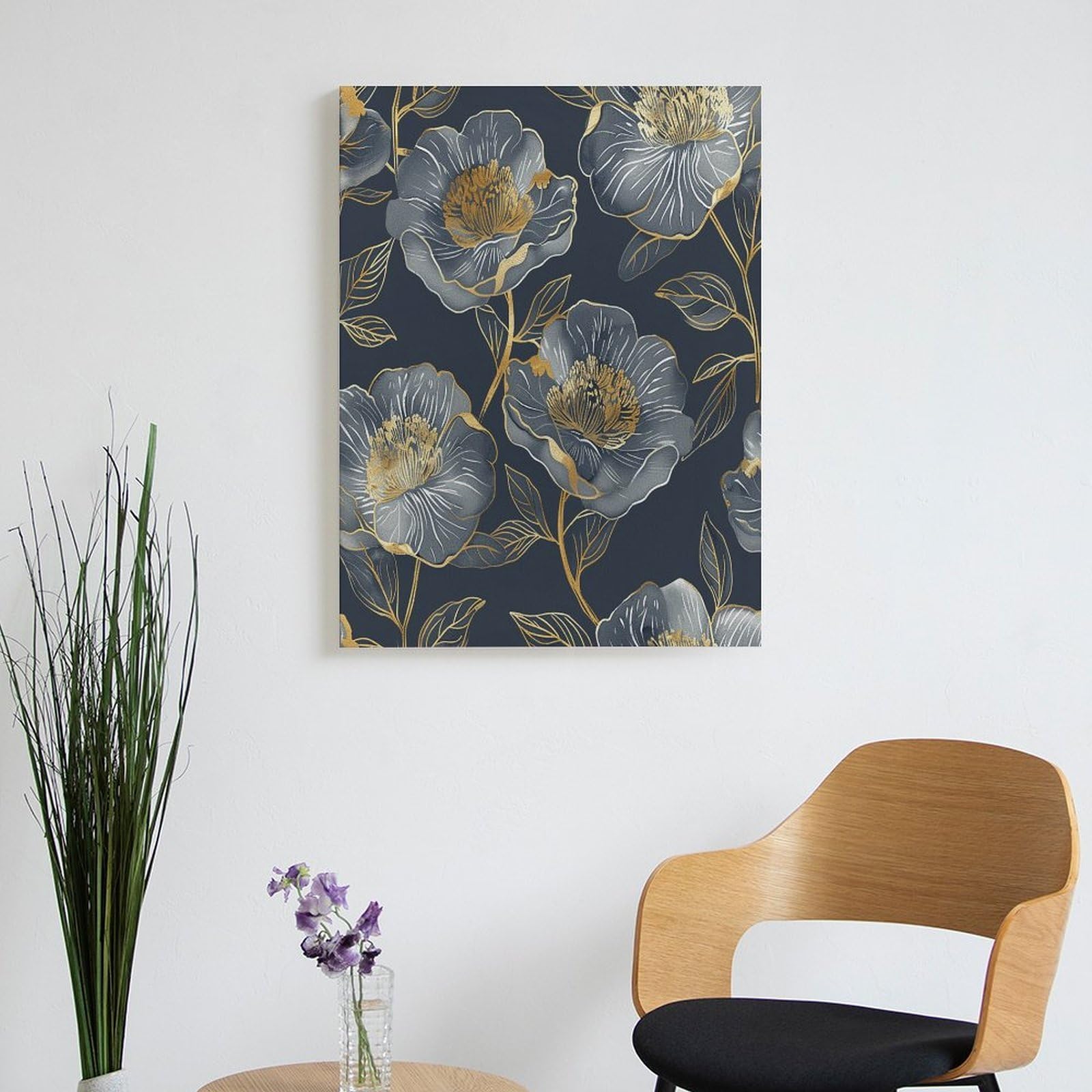LPAGBCNU Malen nach Zahlen, Set für Erwachsene, Anfänger, Erwachsene, Malen nach Zahlen, Kits auf Leinwand, DIY-Acryl-Ölfarben, Gemälde mit Pinseln, als Geschenk, Wanddekoration für Zuhause, Grau und