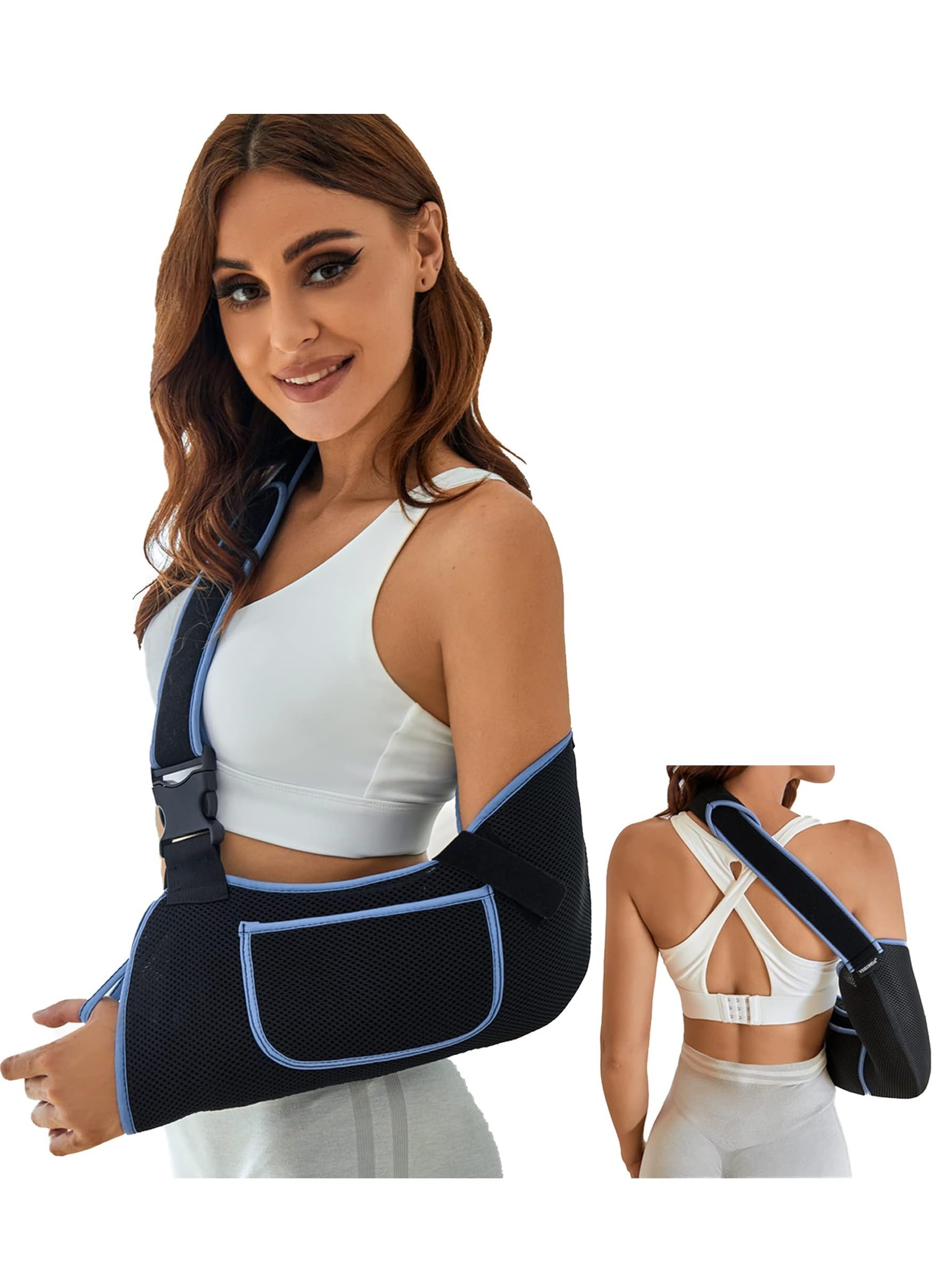 ExceforeAdjustable Arm Sling for Shoulder Support, Comfortable Immobilizer for Rotator Cuff Injuries, Fits Left and Right Arm, Ideal for Men and Women Recovery