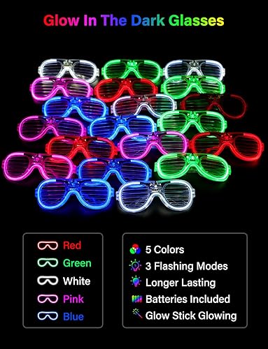 Miniatura 2 de lamatmo Light up Glasses Led Party Sunglasses - 5 Colors Neon Flashing Glasses, Glow In The Dark Party Favors for Kids Adults