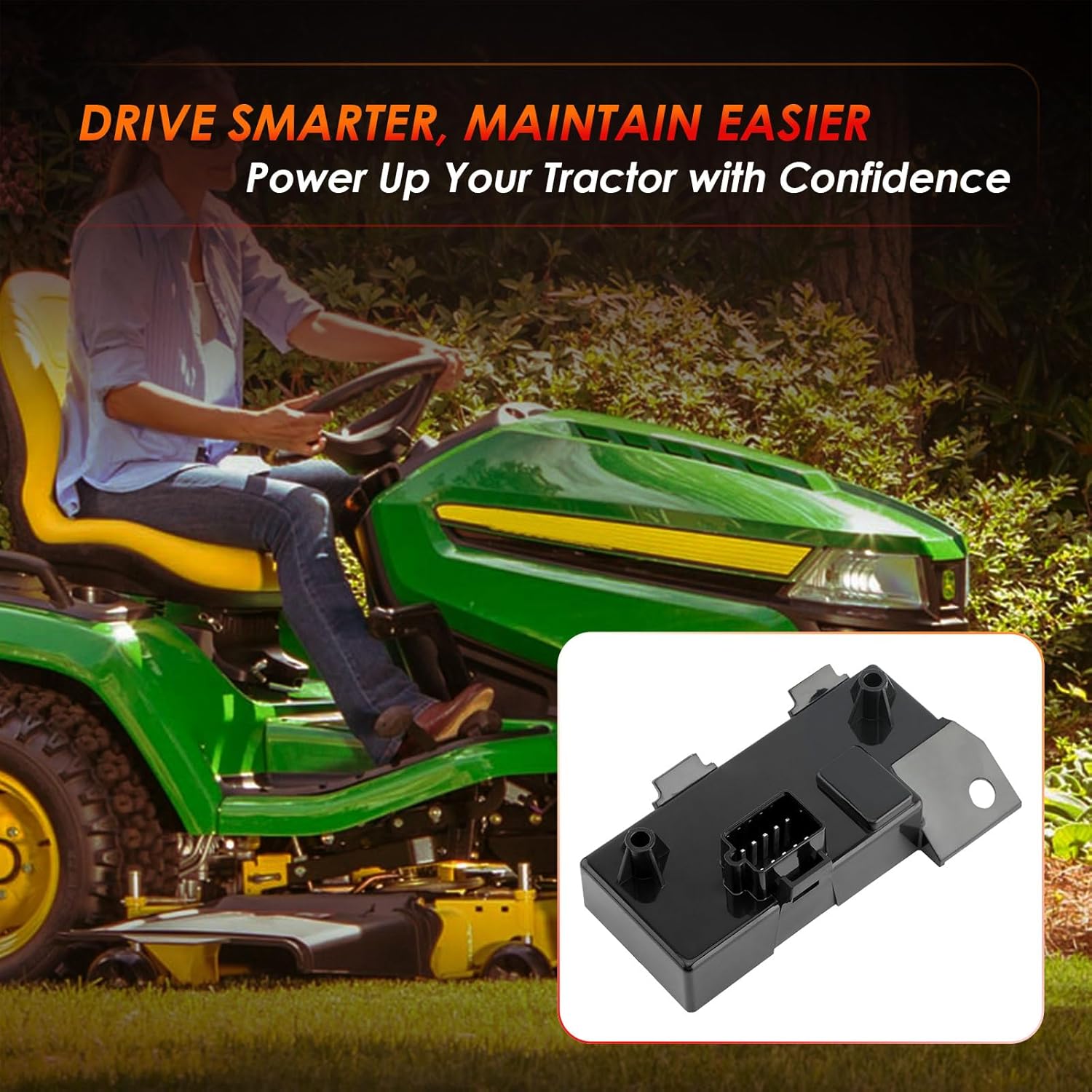 Electronic Control Unit Module ECU, Compatible With John Deere X300 X300R X304 X305R X310 X320 X324 X340 X360 X500 X520 X530 X534 X540 X590 Lawn Garden Tractors, Replaces# AM141075 AM137667